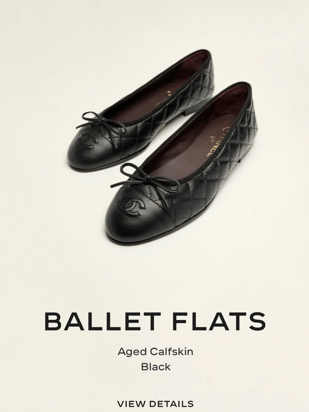 CHANEL Black Quilted Calfskin Bow Ballet Flats (European size 38)